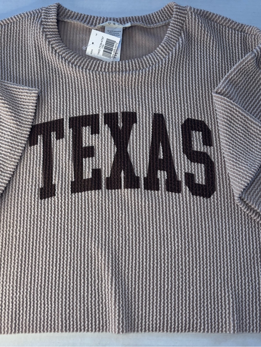 Women's Beige 'TEXAS' Knit ribbed top - Unbranded loose crop tops
